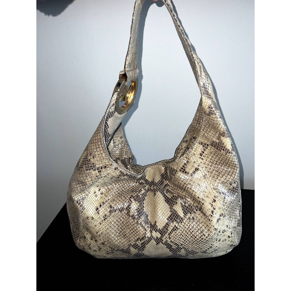 Michael Michael Kors Python Print Hobo Shoulder B… - image 2